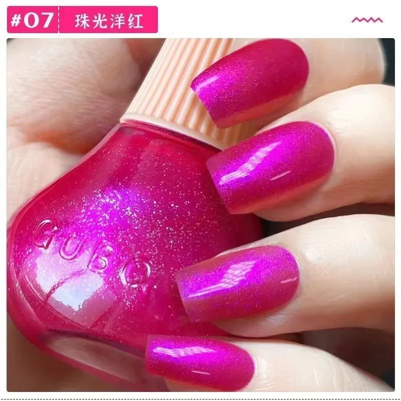 12ml  No-bake Quick Dry Nail Polish Shimmer Nail Polish Quick Dry No Peelable Long Lasting Nail Art Varnish 45 Colors