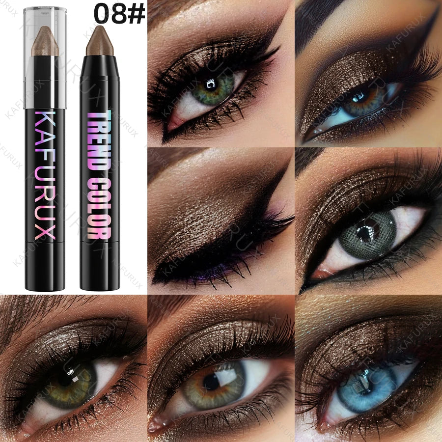 1PC Metallic Glitter Eyeshadow Pencil Waterproof Pearlescent Nude Eye Shadow Green Blue Brown Makeup Gift Eye Pen Cosemtic