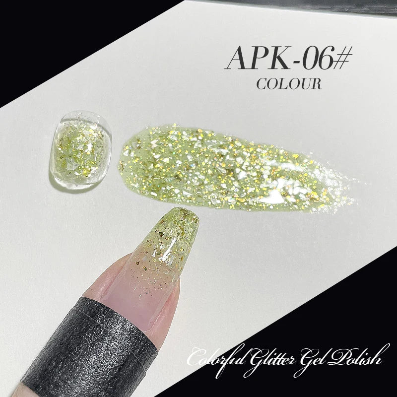 AS 15ml Sparkle Platinum Gel Nail Polish Shiny Pink Gold Silver Glitter Painting Gel Drawing Semi Permanent Tpo Free Varnish