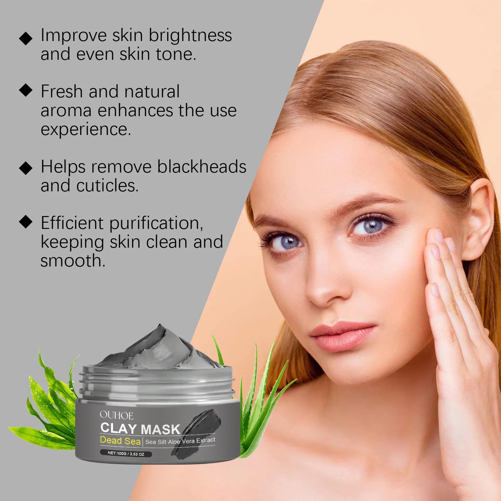 Deep Cleansing Face Mask Dead Sea Mud Brightening Facial Hydrating Oil Control Soothing Skin Repair Acne Blackhead Remover Mask