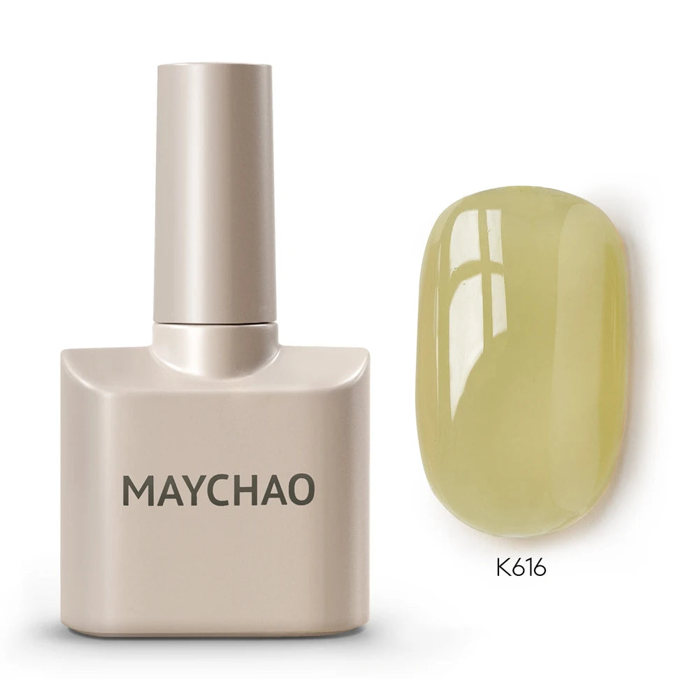 MAYCHAO Cherry Red Gel Nail Polish 12ml Glossy Semi Permanent Soak Off UV LED Frosted Gel Nails Base Painting Varnish