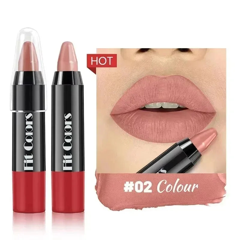 Easy Coloring Gloss Lipstick Lasting Waterproof Matte Crayon Lip Gloss Stick High Pigmented Moisturizing Lip Liner Pen Makeup