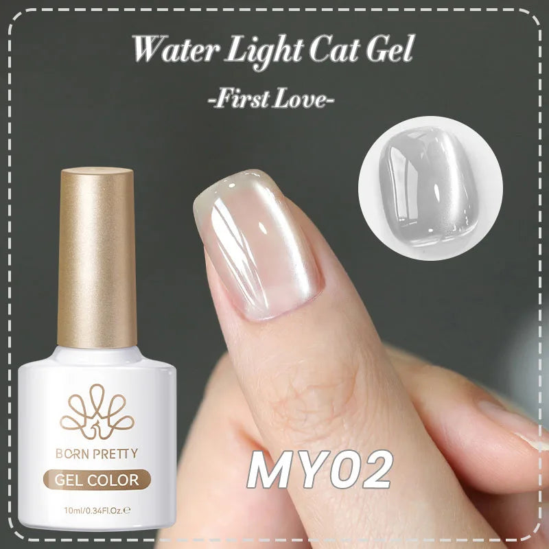 BORN PRETTY 10ml Rhine Lake Blue Cat Magnetic Gel Dark Blue Glitter Soak Off UV Gel Nail Art Varnish Manicure Nail Art Salon
