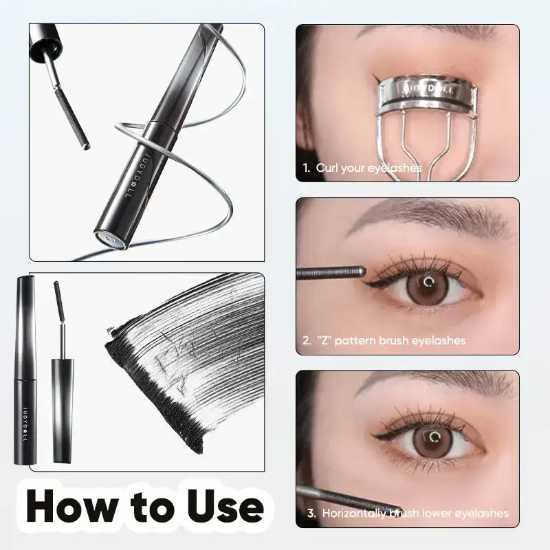 Judydoll 3D Curling Eyelash Iron Mascara, Black & Brown, Curling & Lengthening, Long-Lasting Formula, Waterproof, Smudge-Proof