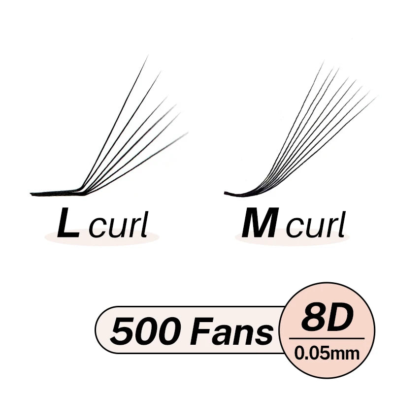 M L Curl Loose Premade Volume Fans for Eyelash Extension Promade Fans Prefact Bouquet Eyelashes 3D to 10D Pre Made Loose Fans