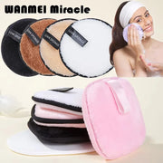 1/3pcs Reusable Discs Makeup Remover Wipe Cotton Pads Microfiber Makeup Face Towel Cloth Washable Sponge Skin Care Cleaning Puff