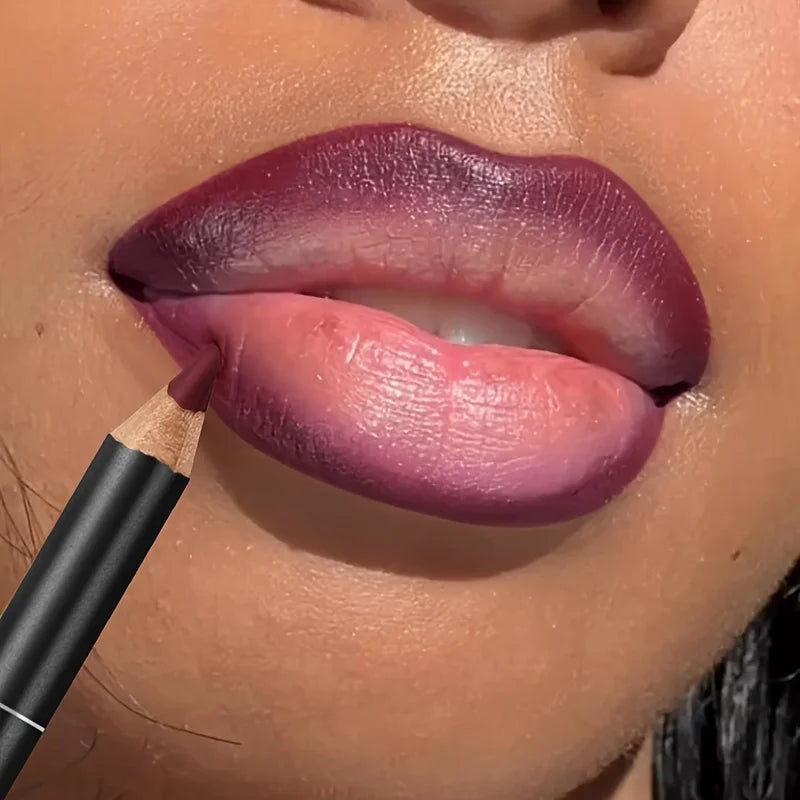 Matte Lip Liner Pencil, Waterproof Long Lasting Non-Fading Smooth Velvet Lip Liner for Outline and Filling, Lip Makeup Tool