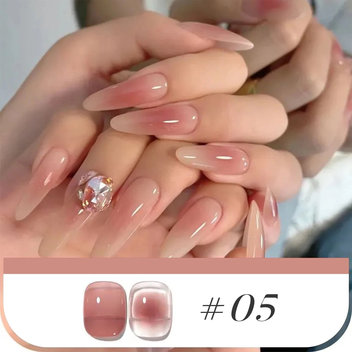 MN 2026 New 1-8PCS Fall Nails Popular Pure Desire Blush Jelly Gel Nail Polish Pink Nails Red Nails Ice-Clear Nude Nail Polish