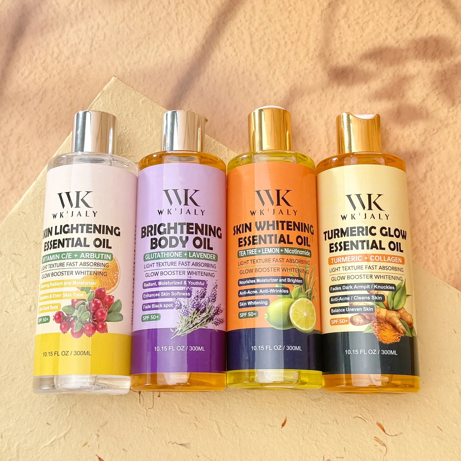 WK JALY Niacinamide Lightening Body Oil For All Skin, With Tea Tree, Lemon, Remove Acne, Fine Lines, Age Spot, Not Greasy, 300ml