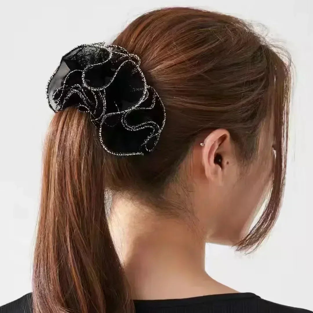 Women Lace Hair Scrunchies  Bow Hair Fantaisie Tie High Elasticity