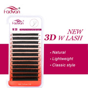 FADVAN 3D-W C/D/M Classic Style W Shape Fan Lashes Extensions Natural Soft Black Style Eyelashes Faux Mink Individual Eyelash