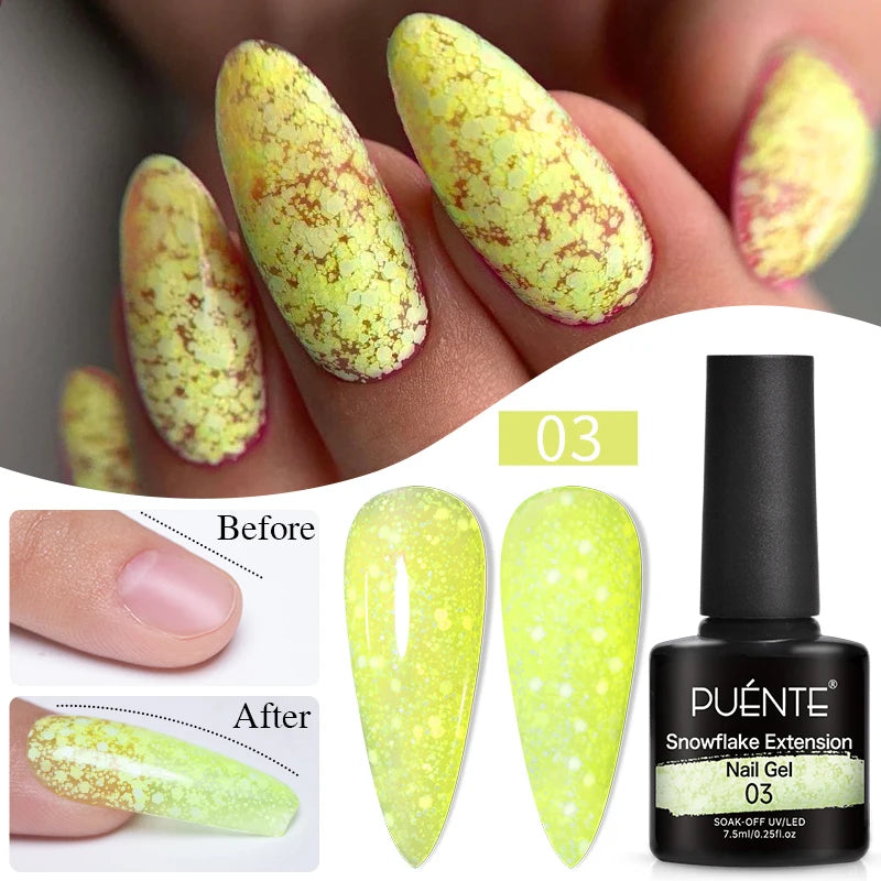 PUENTE 5ml Flower Fairy Gel Nail Polish Pink Blue Purple Natural Dried Flowers Gel For Nail Art Soak Off UV Varnish For Manicure