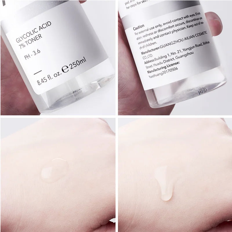 250ml 7% Glycolic Acid Face Toner Shirnk Pores Hydrating Moisturizing Pore Tightening Firming Balance Oil Control for Skin