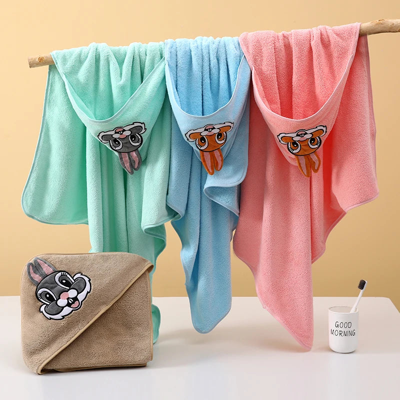 1 Thick Multifunctional Baby Swaddle Blanket, Ultra-Soft Baby Wrap, a Must-Have for Keeping Warm in Autumn and Winter for Both Boys and Girls, Hooded Small Blanket, Can Be Used as a Baby Bath Towel, Made of Water-Absorbent an