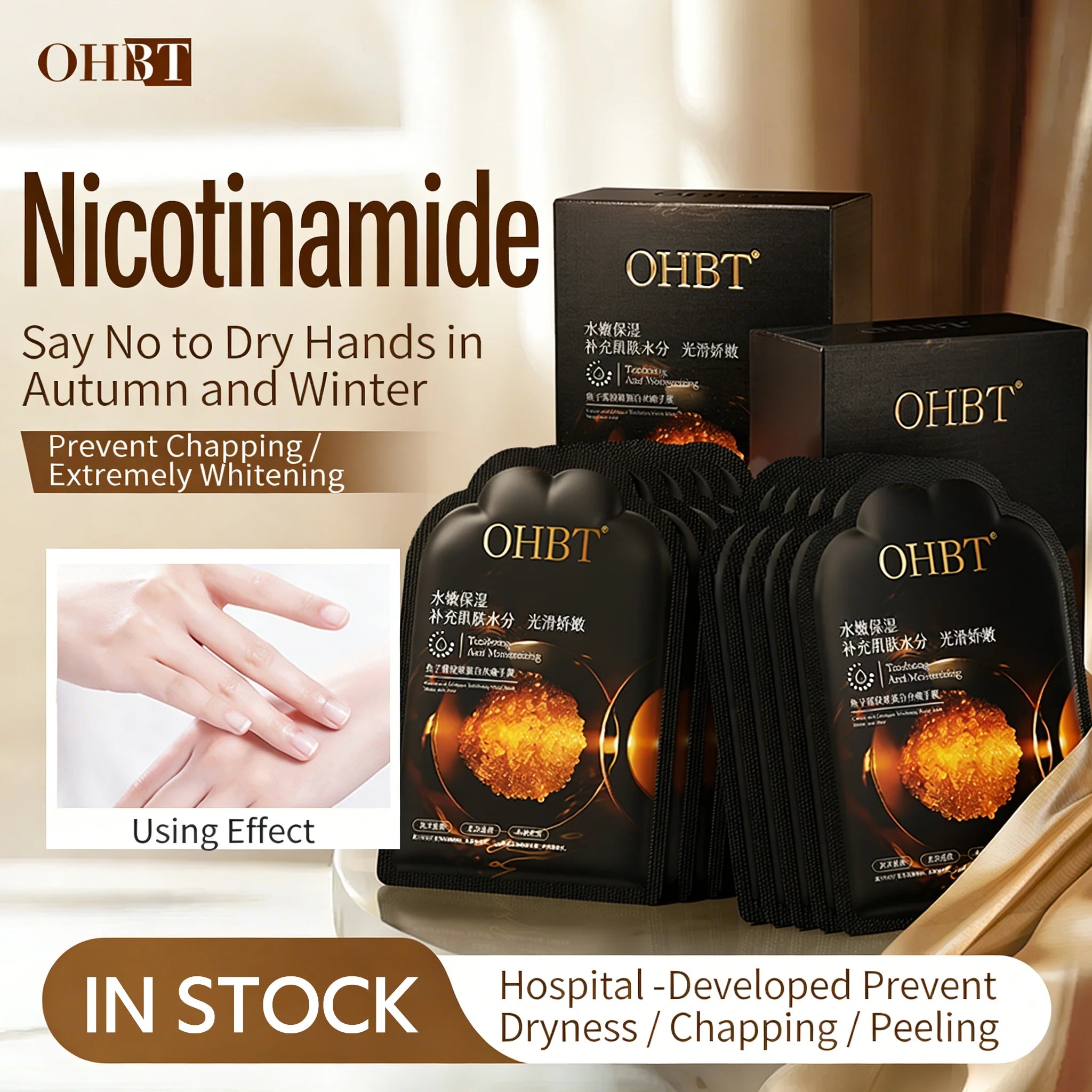 OHBT Collagen Hand Mask: Moisturizing, Hydrating, Reducing Hand Wrinkles, Nourishing, Anti-Drying, Whitening and Lightening Skin