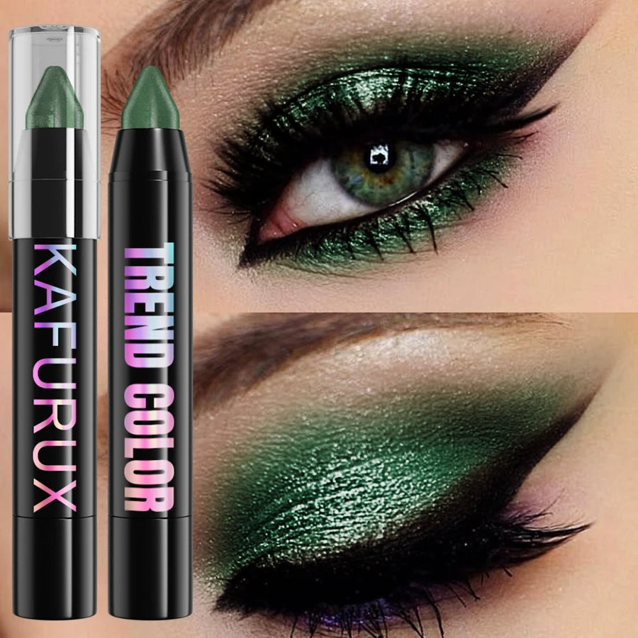 19 Colors Glitter Eye Shadow Pen Waterproof Metallic Matte Nude Eye Shadow Korean Makeup Gifts Purple Blue Brown Green Cosmetic