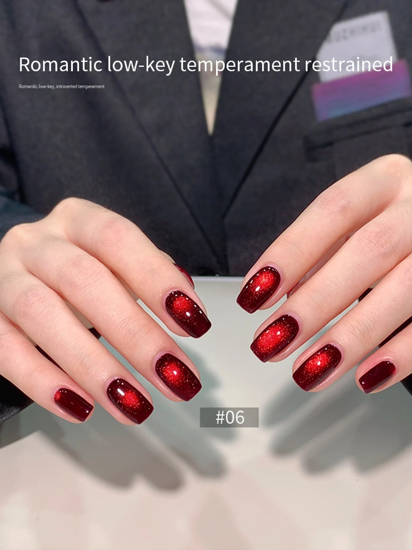 16ML Wine Red Rose Red Cat Magnetic Gel Nail Polish Set Shiny Ruby Red Cat Eye Gel Soak Off UV Semi-Permanent Nail Art Varnish