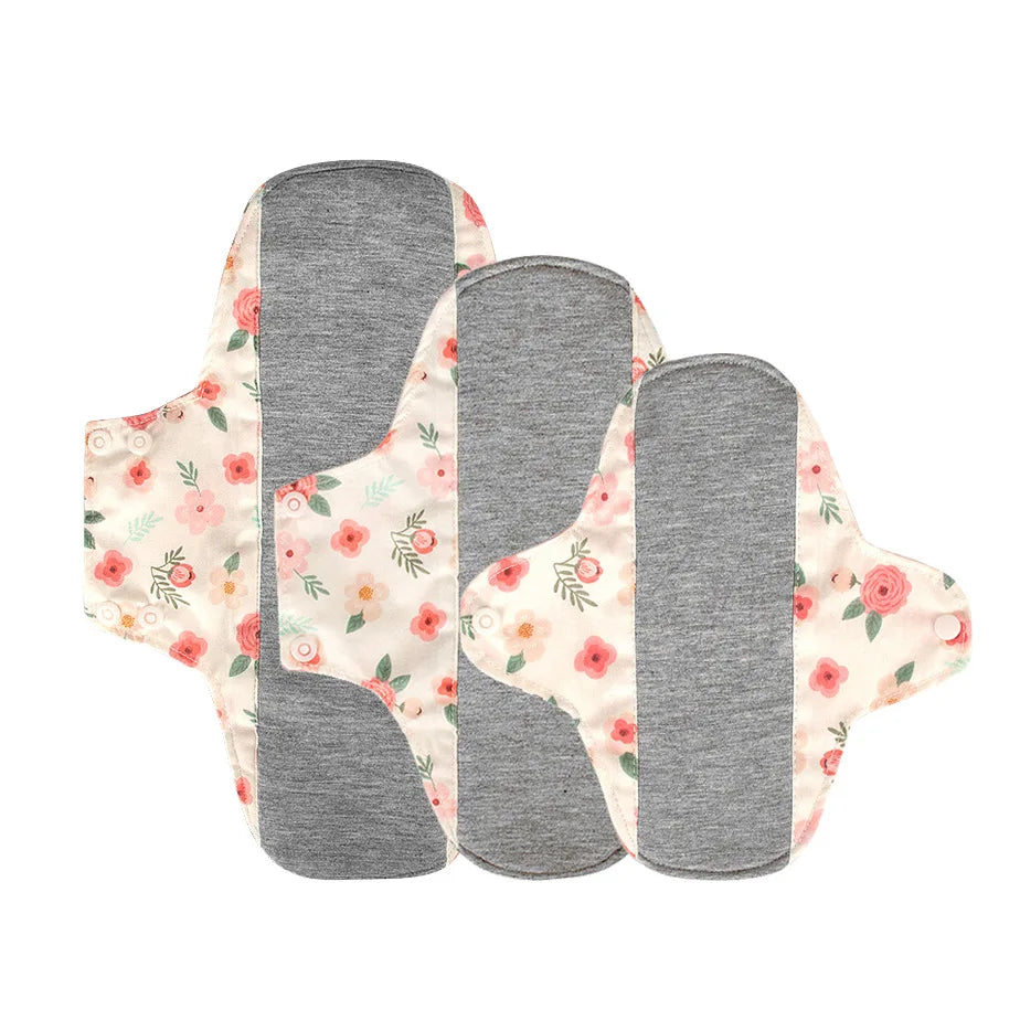 3Pcs Graphene Cotton Menstrual Cloth Sanitary Pads Washable Sanitary Napkin Reusable Adult Leakproof Panty Liner