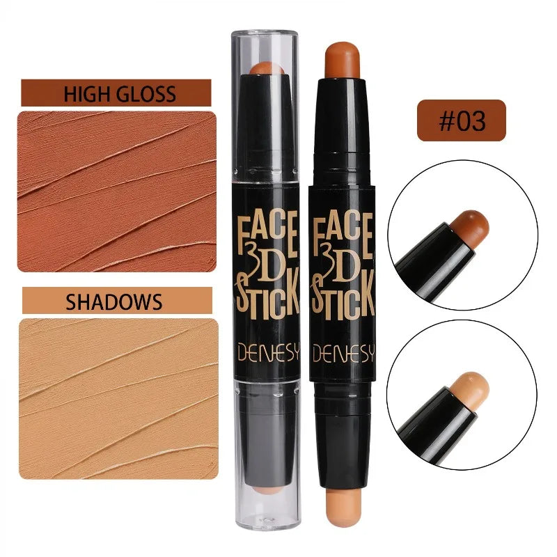 Face Freckles Double Head Concealer Pen Long Lasting White Dark Circles Corrector Contour Eye Stick Pencil Cosmetic Makeup