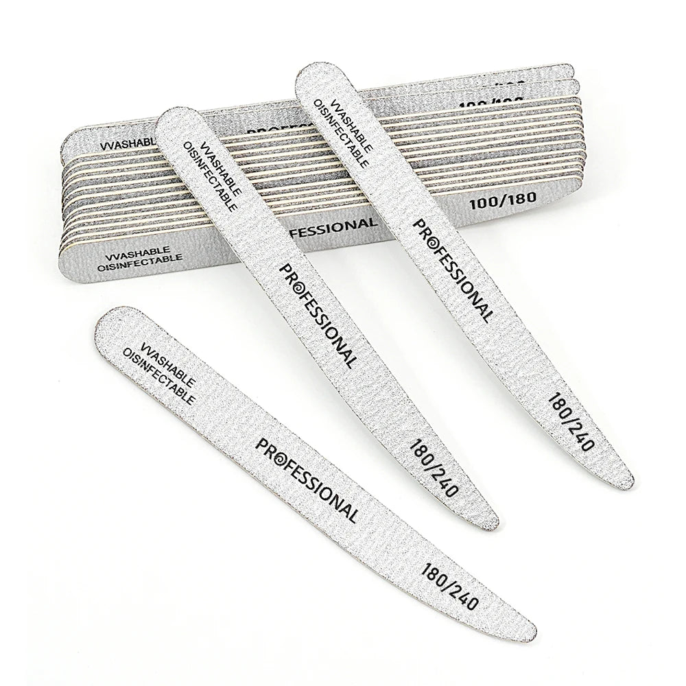 100Pcs Wooden Nail File Professional Sanding Buffer Files 100/180/240 Double Side For Salon Manicure Pedicure UV Gel Tips Tools