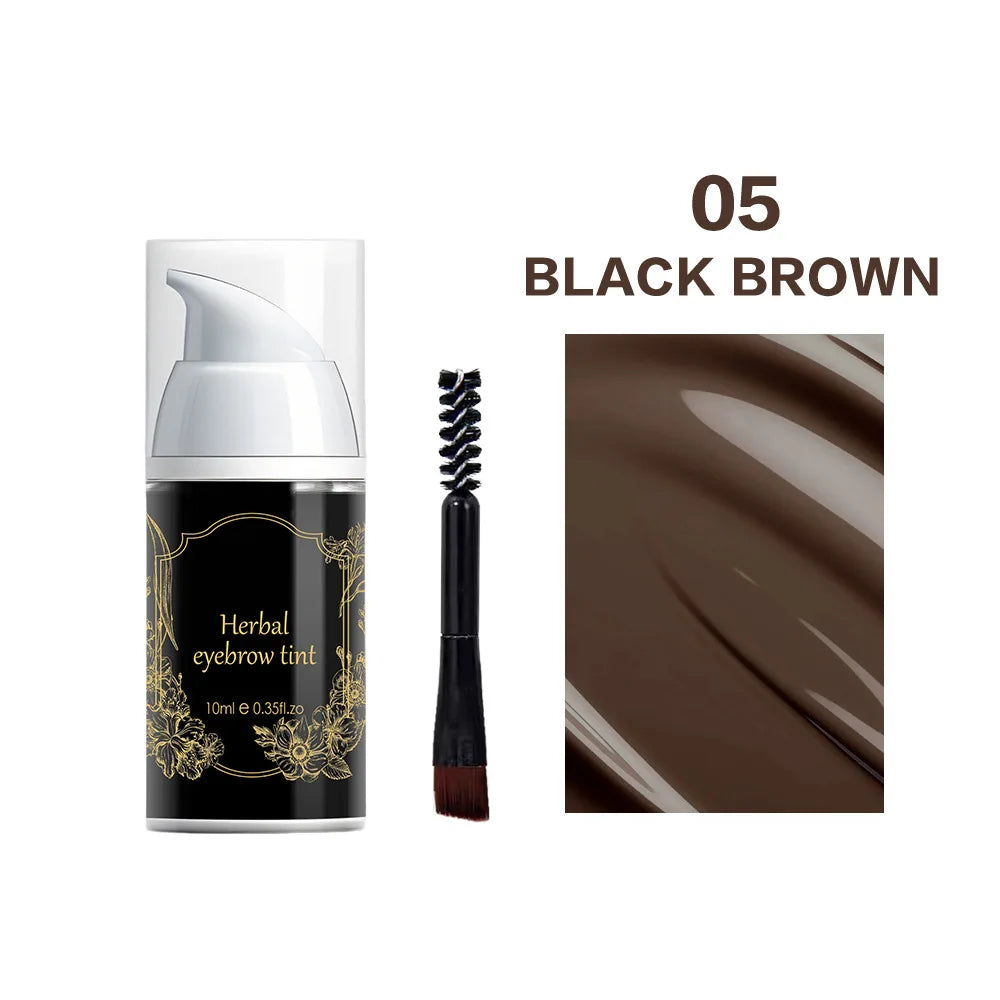 Waterproof Henna Brow Tint Kit Professional Salon Formula Long-Lasting Natural Eyebrow Dye Black&Brown Easy to Use at Home