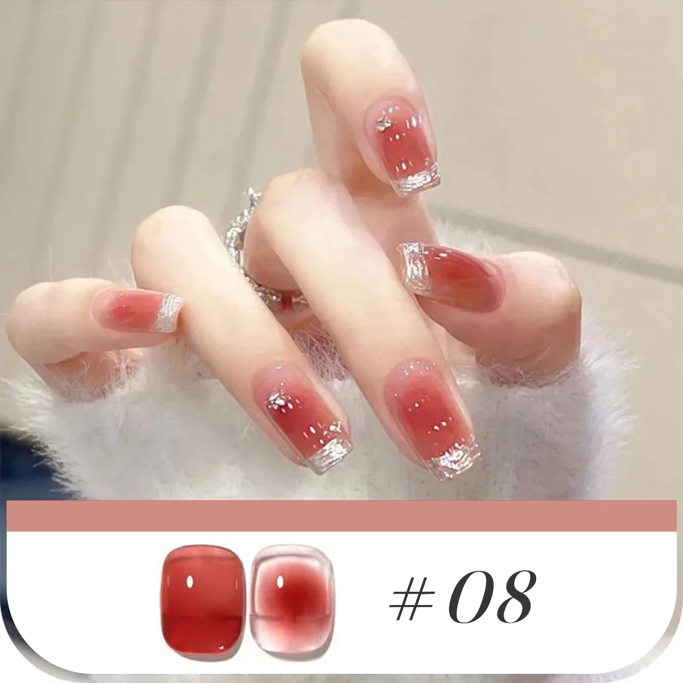 MN 2026 New 1-8PCS Fall Nails Popular Pure Desire Blush Jelly Gel Nail Polish Pink Nails Red Nails Ice-Clear Nude Nail Polish