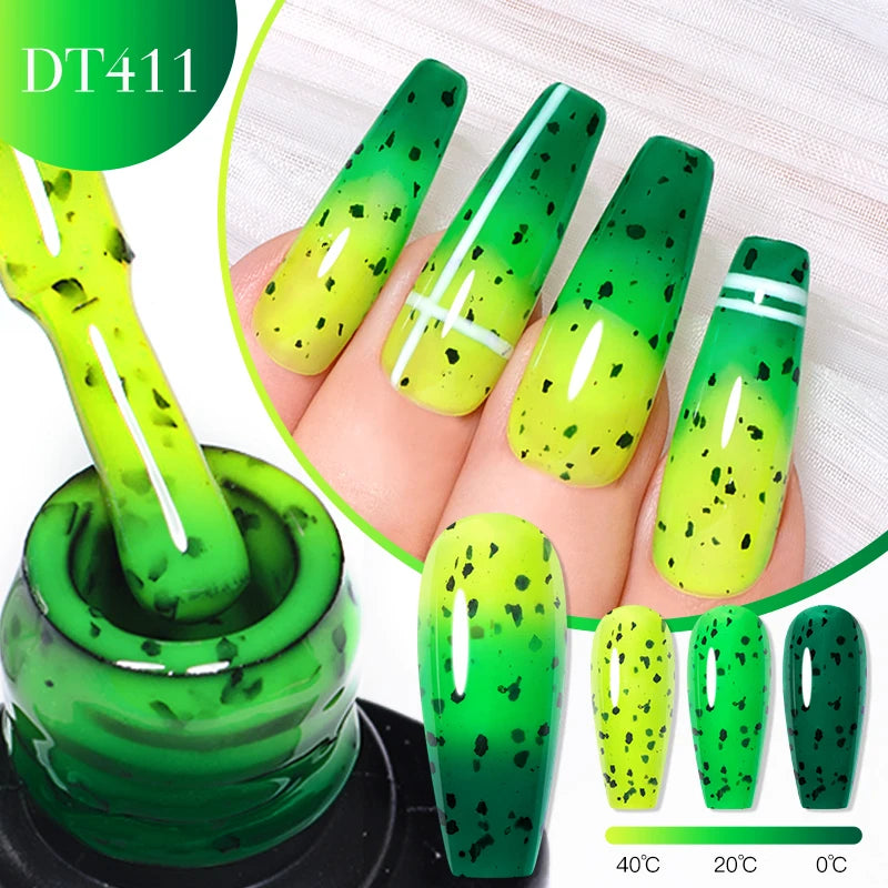 MEET ACROSS 7ml 36Colors Glitter Thermal Gel Nail Polish 3 Colors Changing Soak Off Gel Winter Semi Permanant Nail Art Varnish
