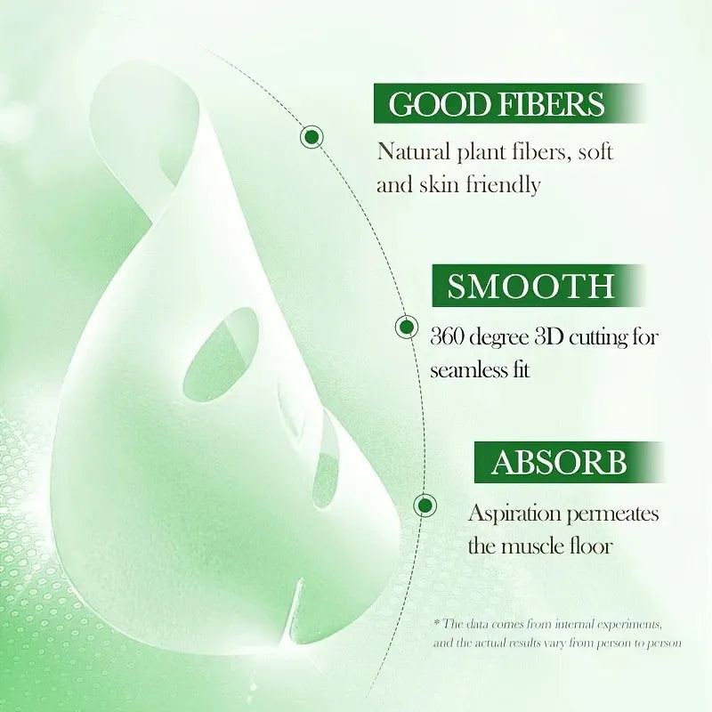 6pcs Aloe Vera Facial Masks Skin Care Unisex Adult Moisturizing Face Masks Sheets Glycerin Trehalose Alcohol-Free Types Skincare