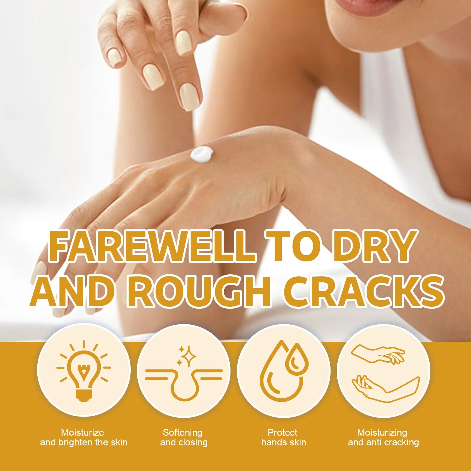 EELHOE Rice Extract Moisturizing Hand Cream for Dry Rough Hands  Brightening Skin Nourishing Itch Relief Gentle Care Hydration