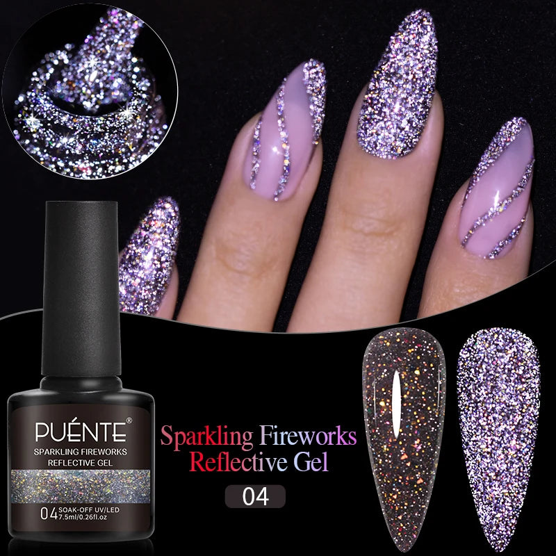 PUENTE 5ml Flower Fairy Gel Nail Polish Pink Blue Purple Natural Dried Flowers Gel For Nail Art Soak Off UV Varnish For Manicure