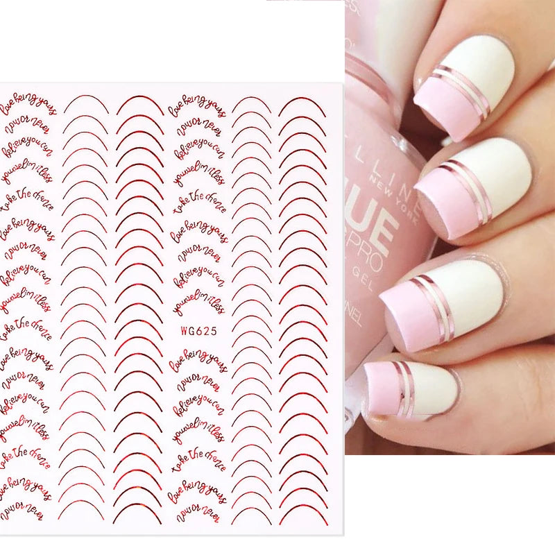 Shiny Gold Star Moon Sun Nail Stickers for Manicure Accessories Heart Feather Animals Printing Self Adhesive Nail Wrap