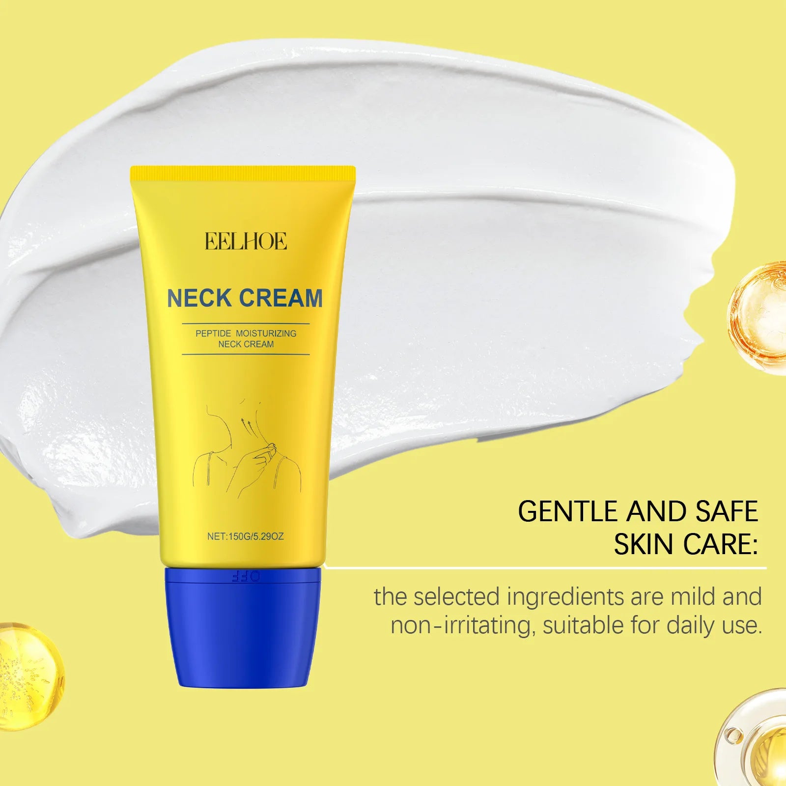 Eelhoe Neck Tightening Cream Firming Moisturizing Fade Fine Line Brighten Smooth for Turkey Dark Skin Nourishing Neck Cream 150g