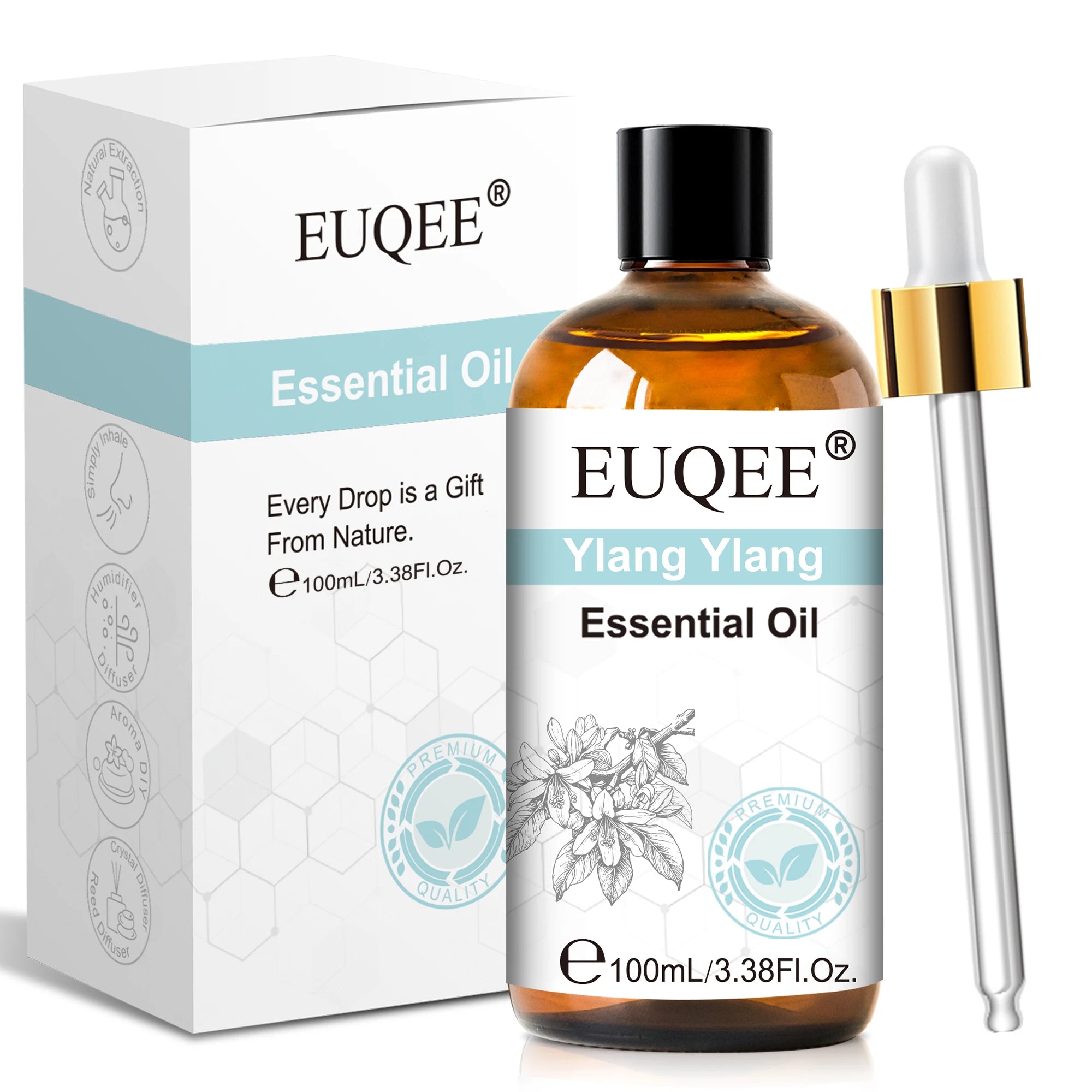 Euqee 10ml 100ml Natural Plant Essential Oil Frankincense Lemongrass Citronella Fragrance Oil For Diffuser Aroma Candle Perfume