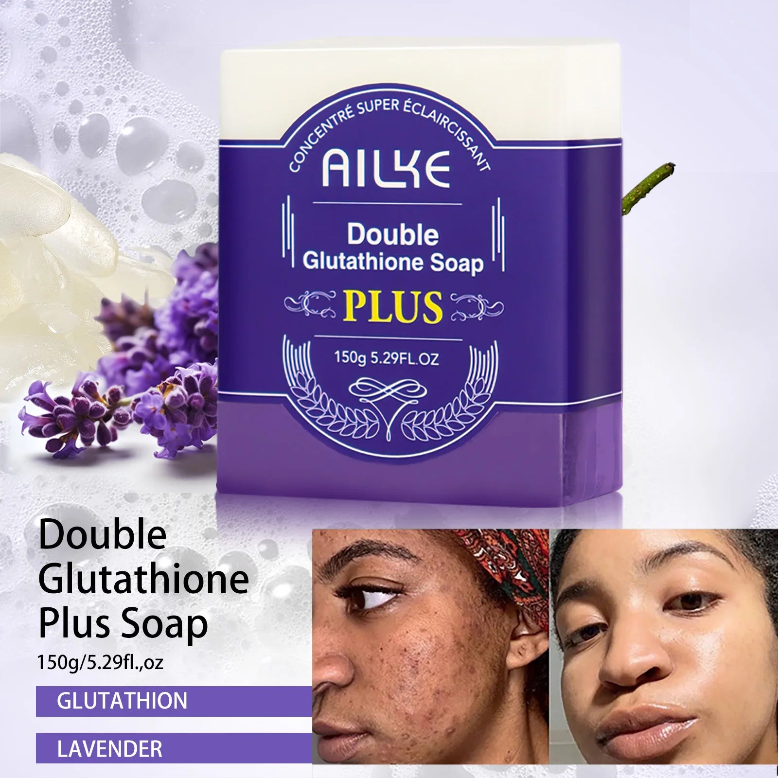 AILKE Anti Spots, Smooth Skin Soap, Scented Bar, For Black Skin, Dark Skin, Caramel Skin, Brightening, Whitening,for face & body