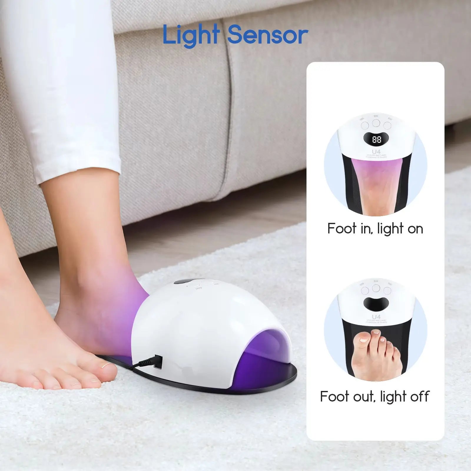 Nail and Foot Drying Lamp, Quick-Drying, Fast-Drying, Professional Led Curing Tool for Nail Salons, High-Power