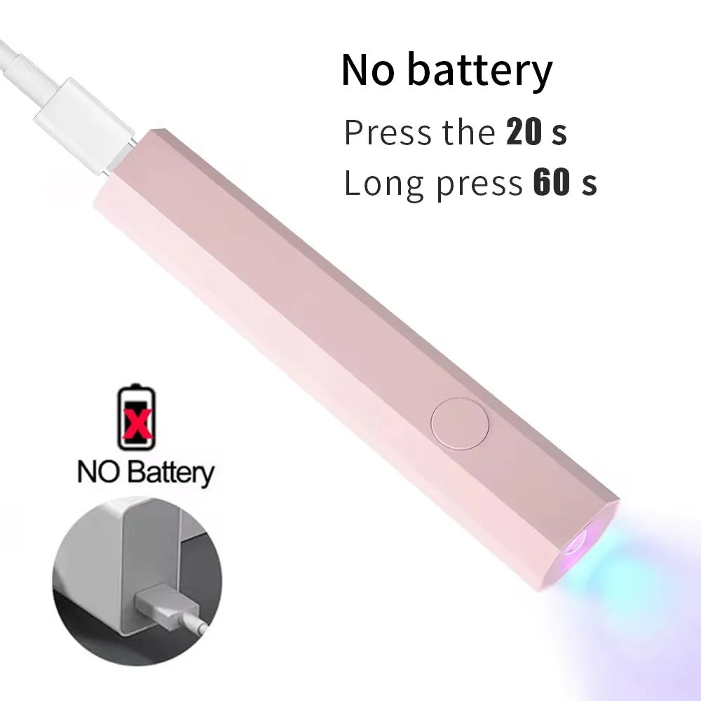 YIKOOLIN 1 Pc Pen Shape Portable UV/LED Nail Lamp for Gel Polish & Press on Nails Cordless USB Nail Dryer Dryer for Gel Polish