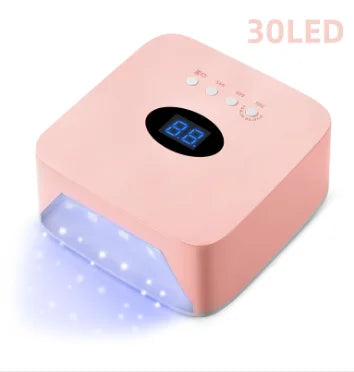 54W Cordless UV LED Nail Lamp with 30 Beads Rechargeable Professional Nail Dryer with 3 Timer Settings for Home and Salon Use