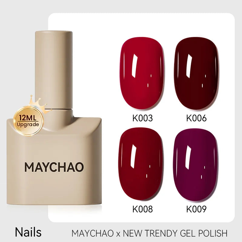 MAYCHAO 12ml Gel Nail Polish Set Professional Salon Nail Art Gels Varnish UV LED Semi Permanent Nail Lacquer Nail Supplies