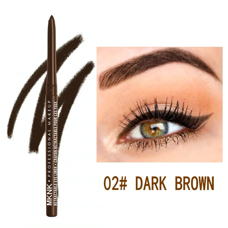 Auto Rotating Eyeliner Gel Pencil &Lip Liner,Easy to Color High Pigment Eye Makeup Pen,Waterproof Long Smudge Resistant Cosmetic