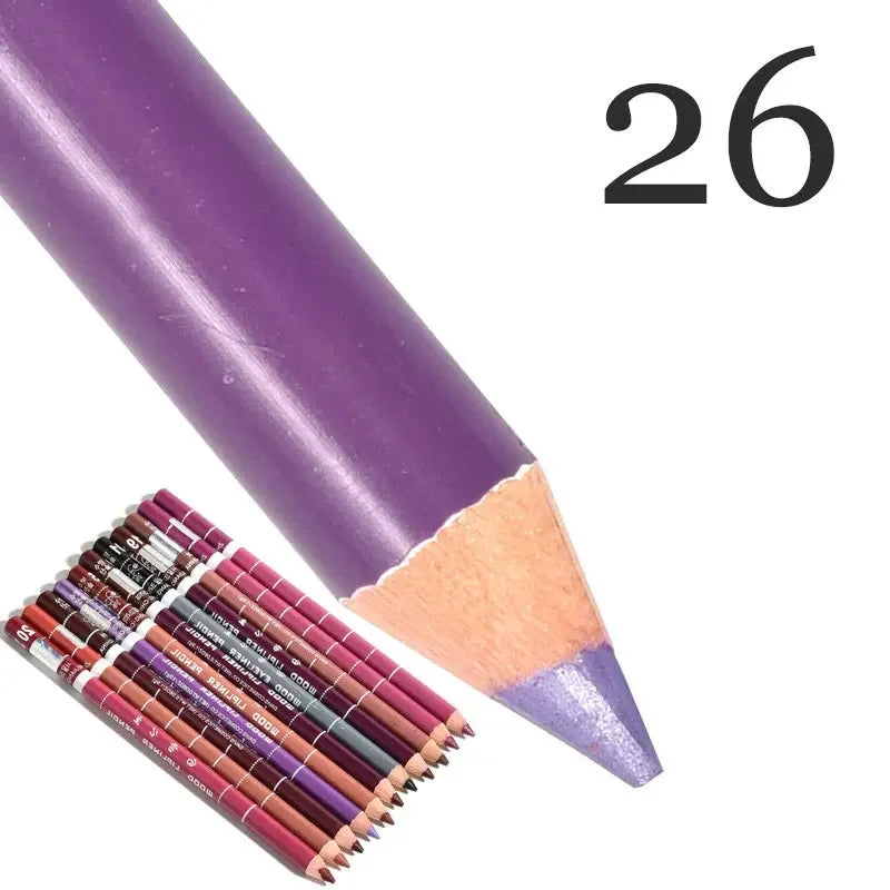 28Color Antifouling Lip Liner Professional Lipstick Pen Precise Waterproof Lip Outline Pencil Lip Makeup Lasting Eyeliner Creamy