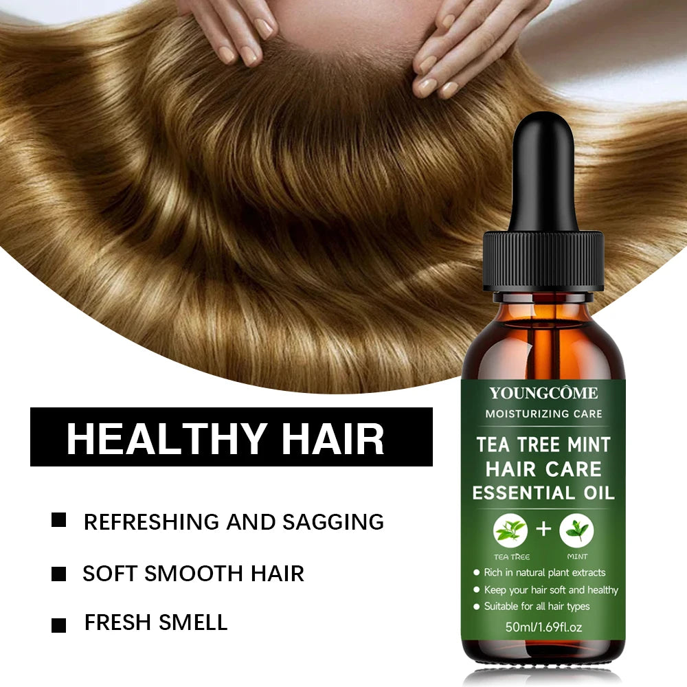 YOUNGCOME Tea Tree & Peppermint Hair Care Essential Oil: Natural Moisturizing & Nourishing Treatment for All Hair Types 2025