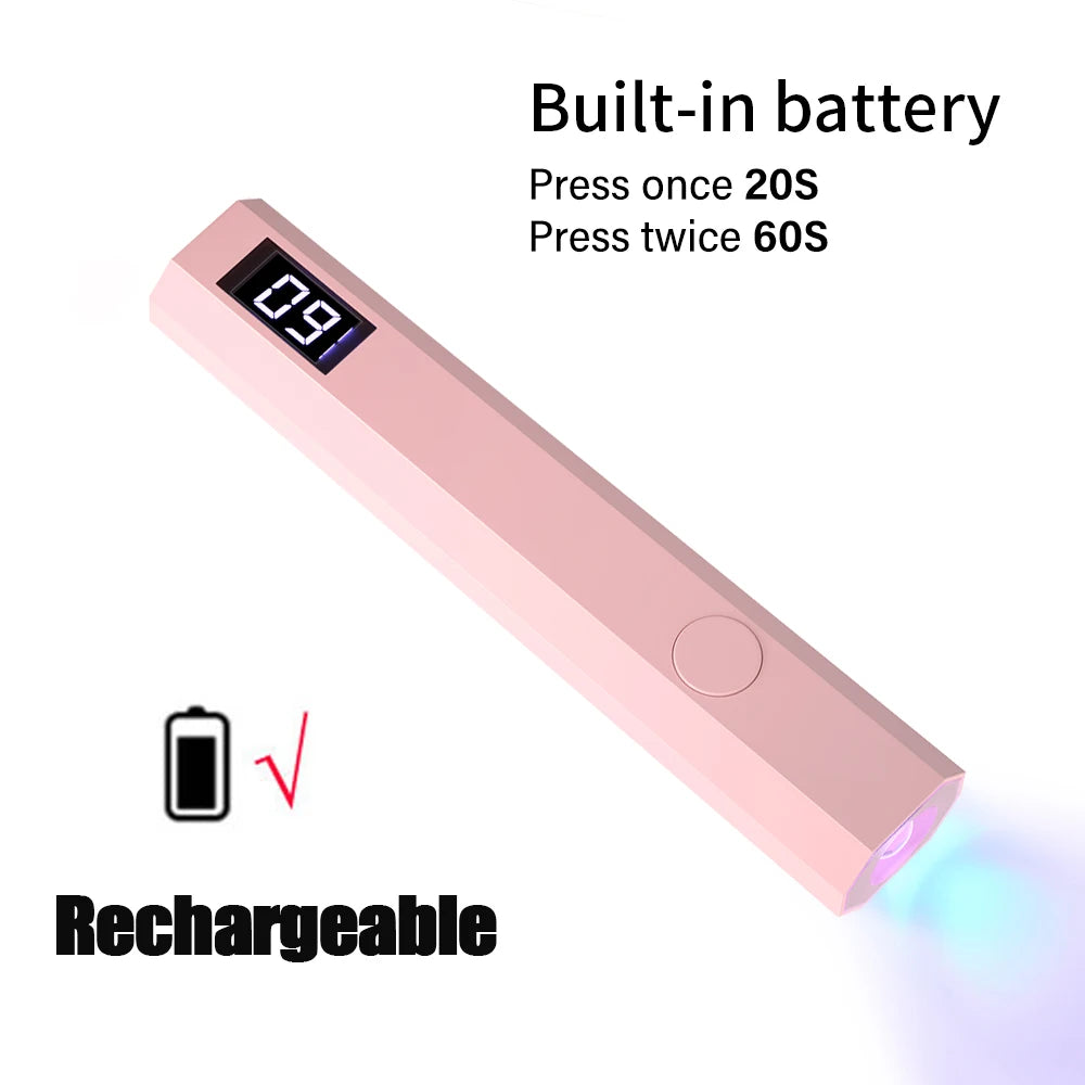 LINMANDA Minicure Handheld UV Light for Gel Nails Portable UV Nail Lamp Rechargeable LED Nail Lamp for Nails Art Desk Stand