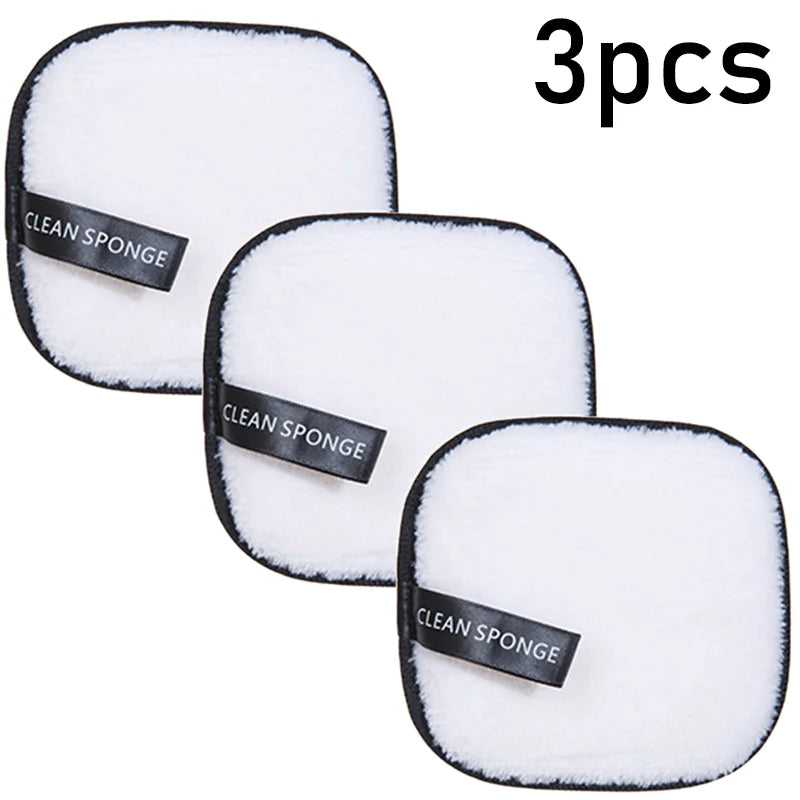 1/3pcs Reusable Discs Makeup Remover Wipe Cotton Pads Microfiber Makeup Face Towel Cloth Washable Sponge Skin Care Cleaning Puff