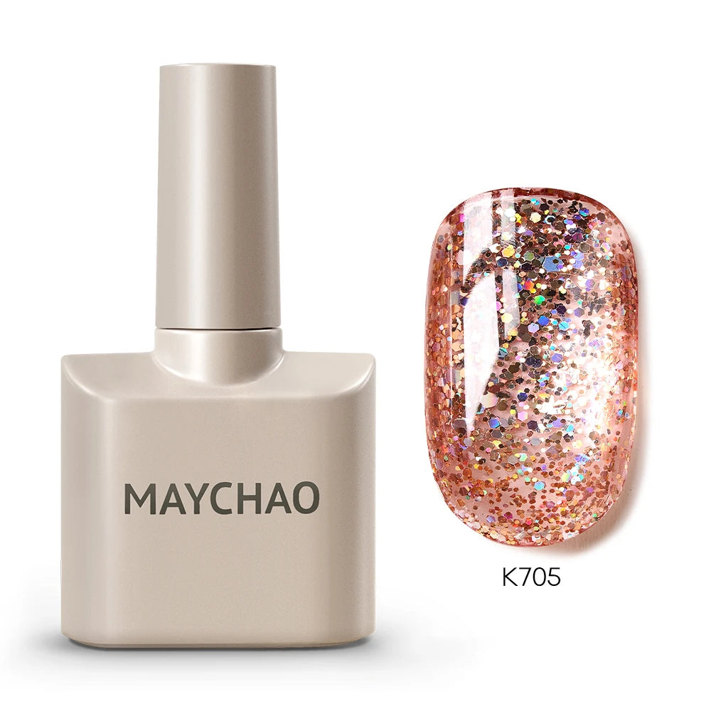MAYCHAO Cherry Red Gel Nail Polish 12ml Glossy Semi Permanent Soak Off UV LED Frosted Gel Nails Base Painting Varnish