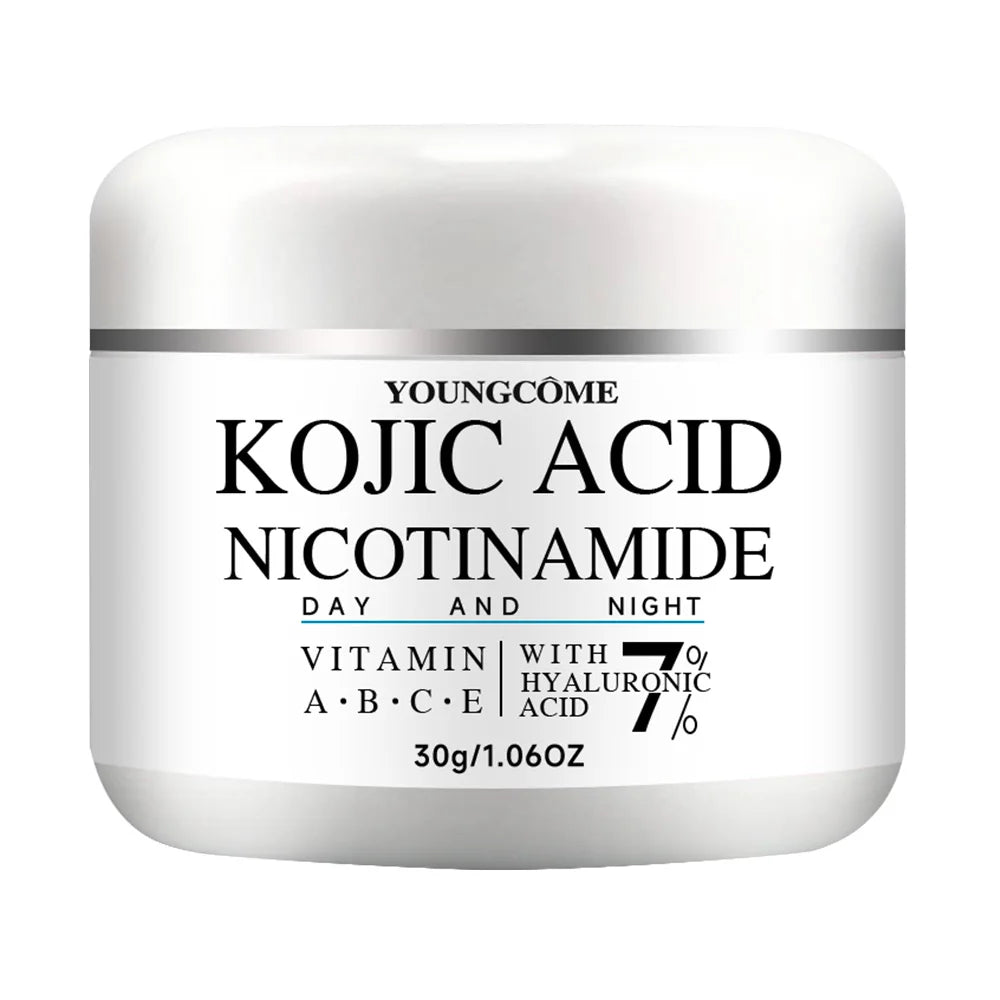 Day & Night Facial Cream with Kojic Acid, Niacinamide, Vitamins A/B/C/E and Hyaluronic Acid - Daily Hydrating & Nourishing Skinc