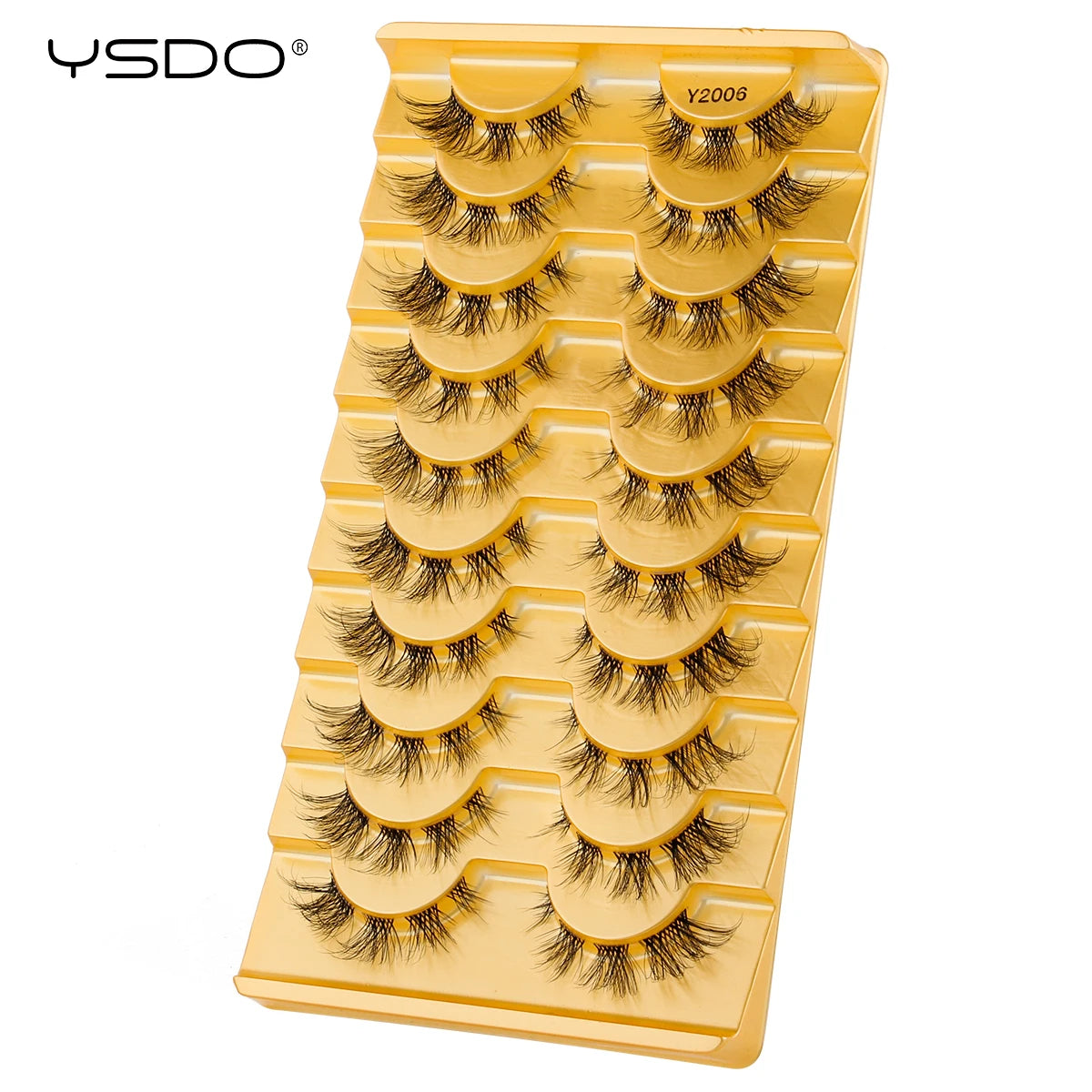 YSDO False Lashes 5/10 Pairs Half Lashes Natural Long Cat Eye Lashes 3D Mink Eyelashes Full Strip Lashes Extension Makeup Tools