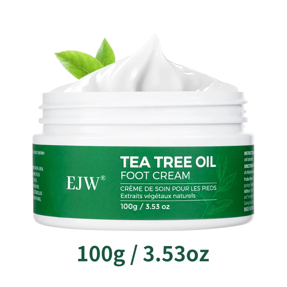 Tea Tree Oil Foot Cream, Warming Cream - Calluses, Dry Cracked Feet, Hands, Heels, Elbow -Softens & Moisturizes Skin, Foot Balm