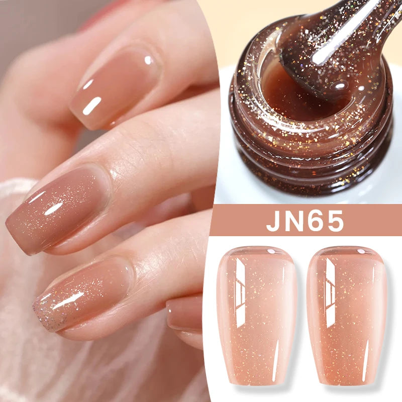 BORN PRETTY 10ml Translucent Color Gel Polish Jelly Nude Autumn Jelly Amber Semi Permanent UV Gel Nail Art Soak Off Gel Varnish