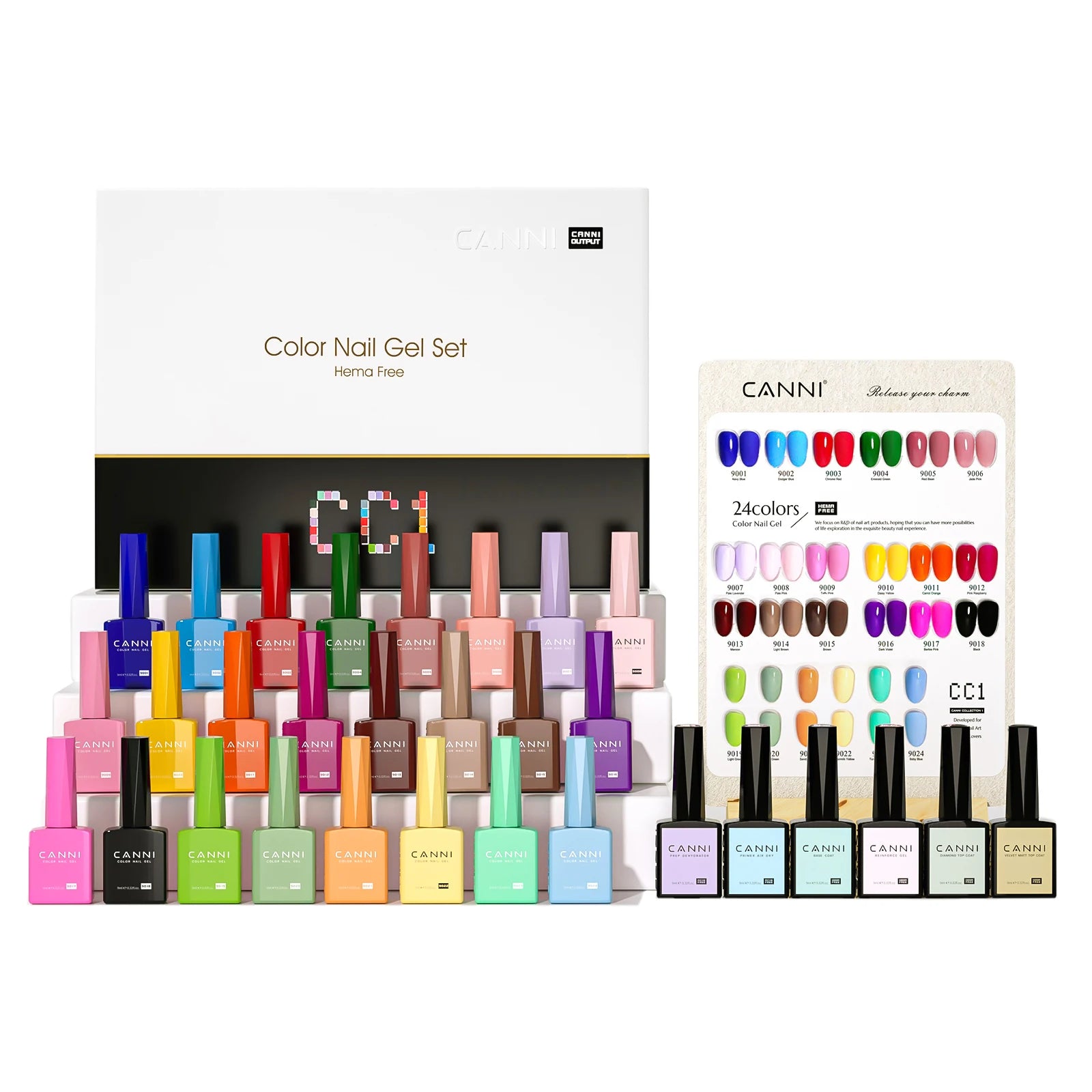 CANNI 9ML Kit Nail Gel Polish HEMA/TPO FREE Full Coverage 30pcs Color Gel Pigment Professional Nail Art Long-lasting Gel Varnish