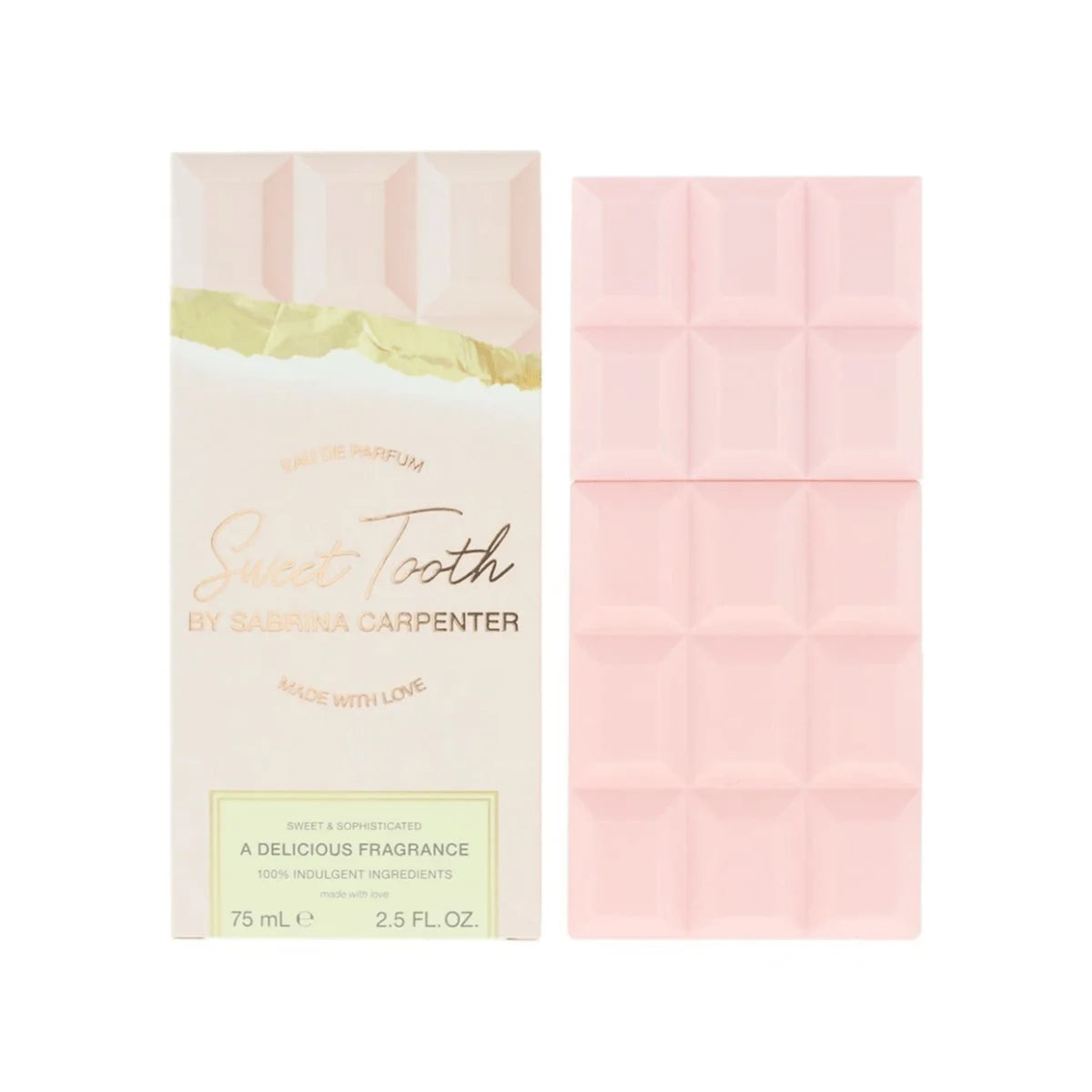 Sabrina Carpenter Sweet Tooth Eau de Parfum For Women Pink Chocolate Bar Shaped Bottle Luxury Gift Box Gourmand Vanilla Chocolate Scent Long Lasting Sweet Creamy Ladies Perfume Spray 75ml